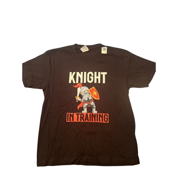NWT Port & Company Kid's Knight in Training Black T Shirt Size 8 - Picture 1 of 4